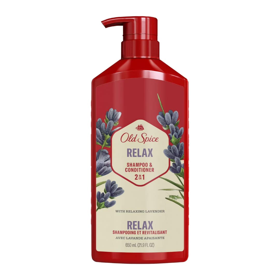 Old Spice Relax 2in1 Shampoo and Conditioner for Men with Lavender, For Thick and Healthy Hair for Men 650ml