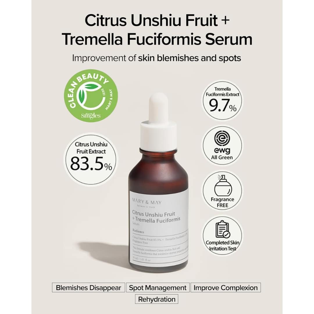 Mary&may Citrus Unshiu+tremella Fuciformis Serum 30ml