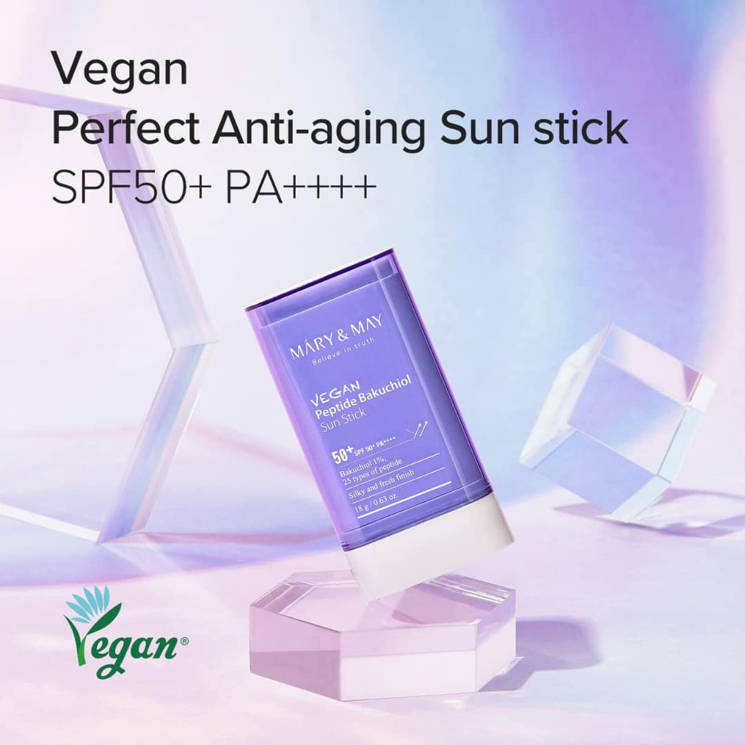Mary&may Vegan Peptide Bakuchiol Sun Stick Spf50+ Pa++++ 18g