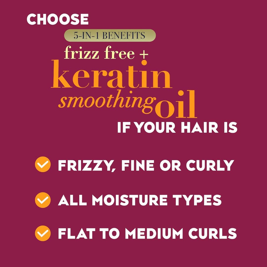Ogx Frizz-Free + Keratin Smoothing Oil Shampoo 385ml