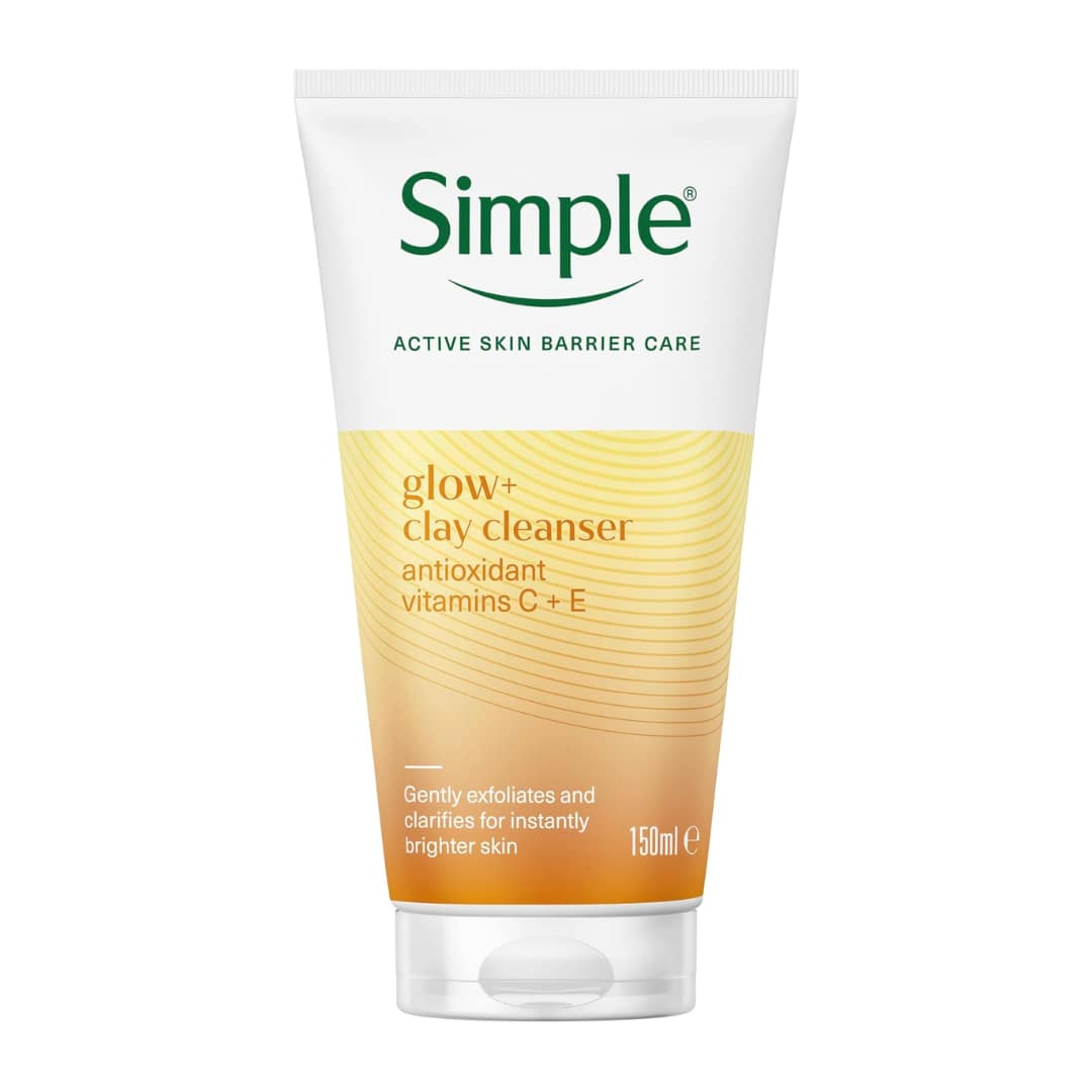 Simple Glow+ Clay Cleanser Antioxidant Vitamins C + E 150ml