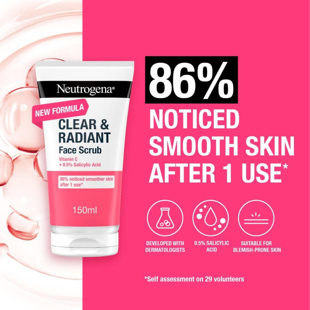 Neutrogena Clear & Radiant Face Scrub with Vitamin C + 0.5% Salicylic Acid 150ml