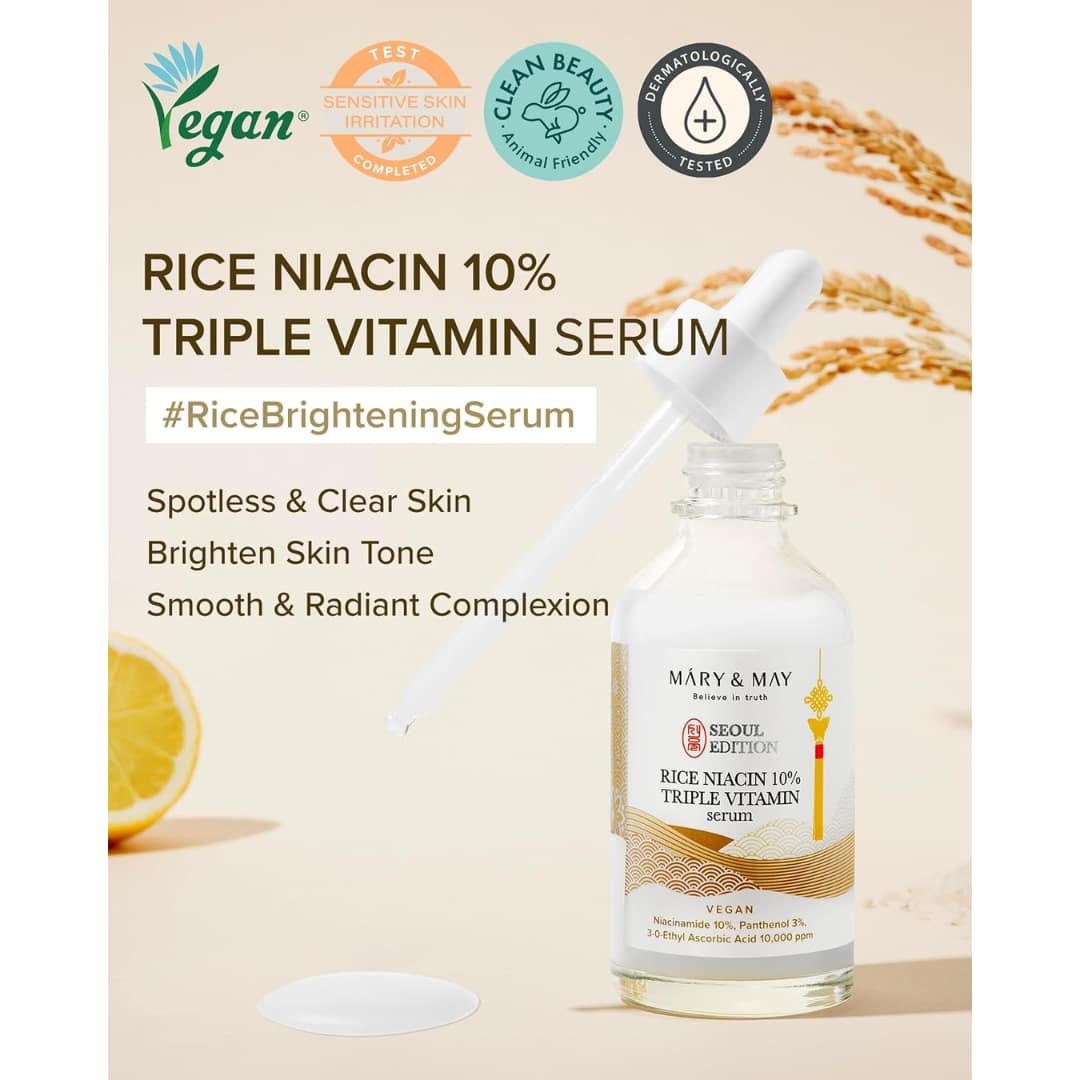 Mary&may Rice Niacin 10% Triple Vitamin Serum 80ml