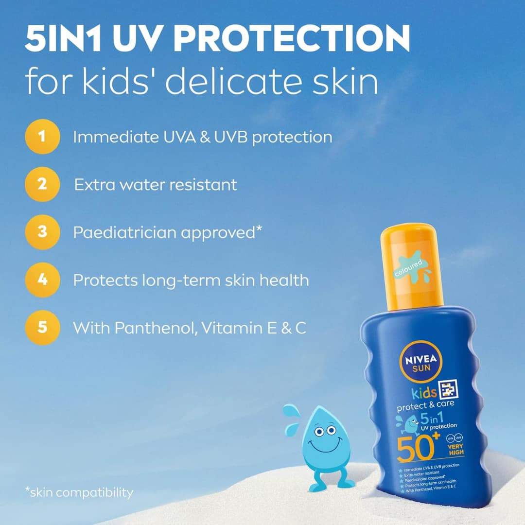 Nivea Kids Protect & Care Coloured Spray Suncream SPF50+ 200ml