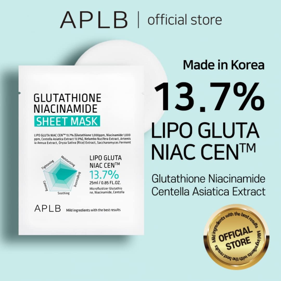 Aplb Glutathione Niacinamide Sheet Mask (25ml*1ea)