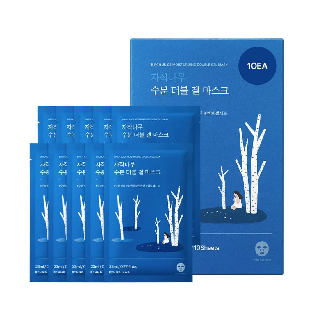 Round Lab Birch Juice Moisturizing Double Gel Mask (23ml*10ea)
