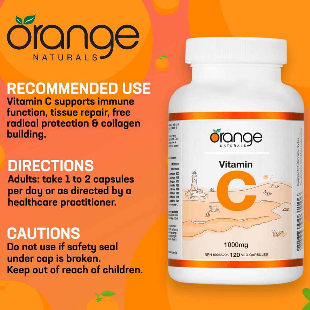 Orange Naturals Vitamin C 1000mg 120 veg Capsules