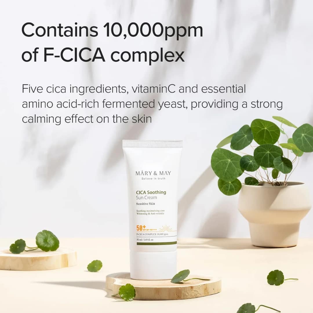 Mary&may Cica Soothing Sun Cream Spf50+ Pa++++ 50ml