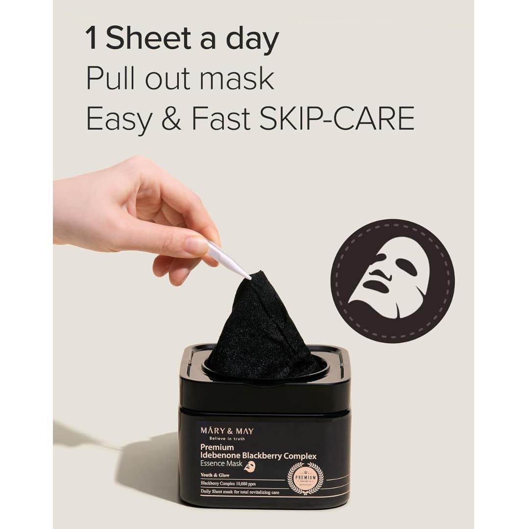 Mary&may Premium Idebenon Blackberry Complex Ampoule Mask (20ea)250g