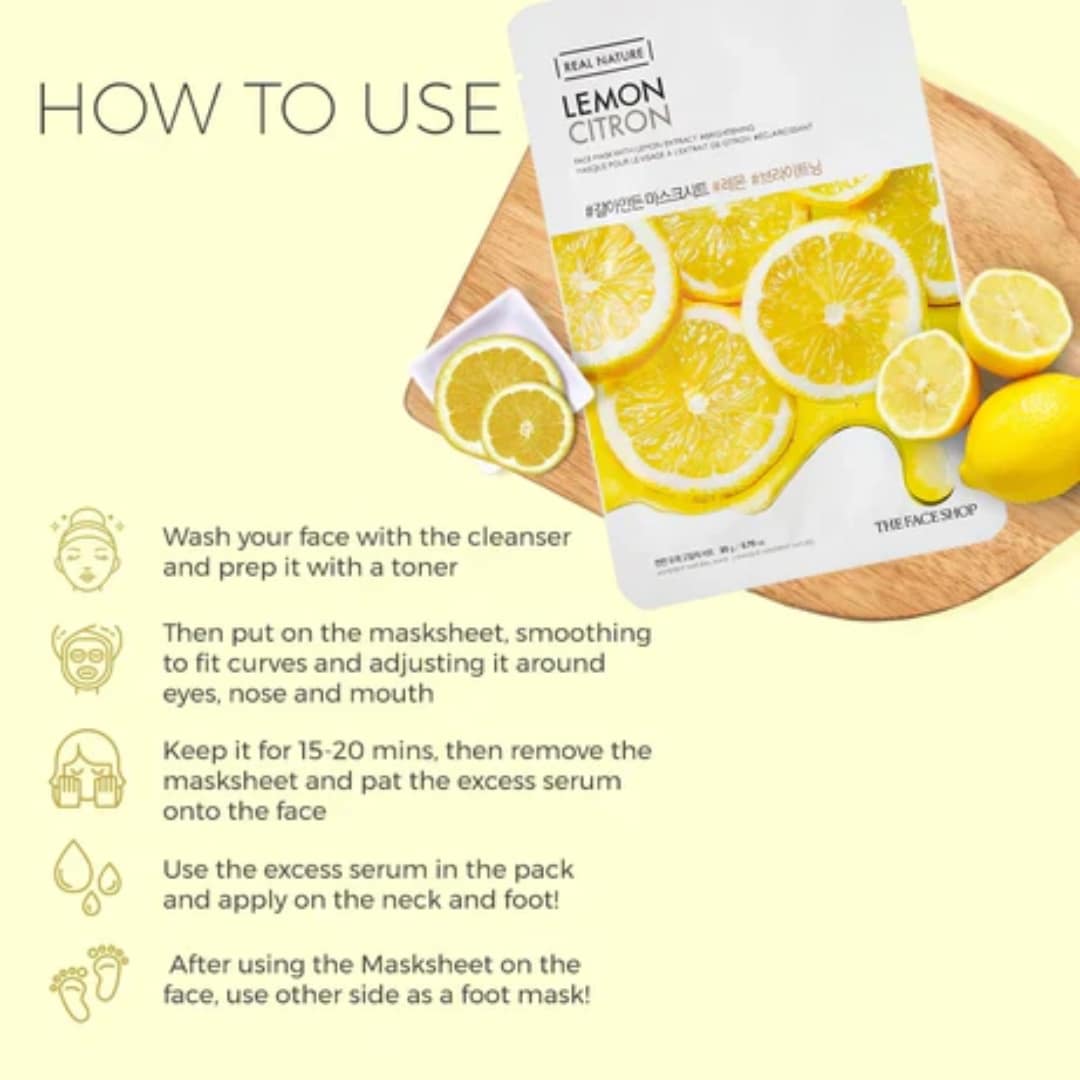 The Face Shop Real Nature Face Mask Lemon Citron 20g