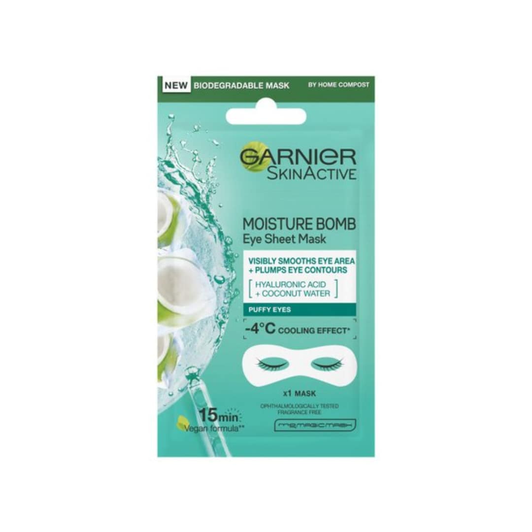 Garnier Eye Sheet Mask Coconut Water + Hyaluronic Acid Moisture Bomb