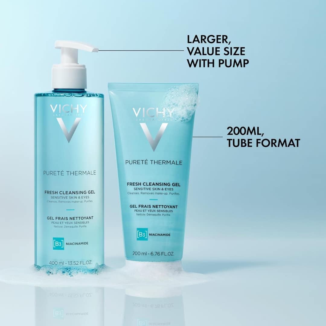 Vichy Fresh Cleansing Gel for Sensitive Skin and Eyes with Niacinamide 200ml