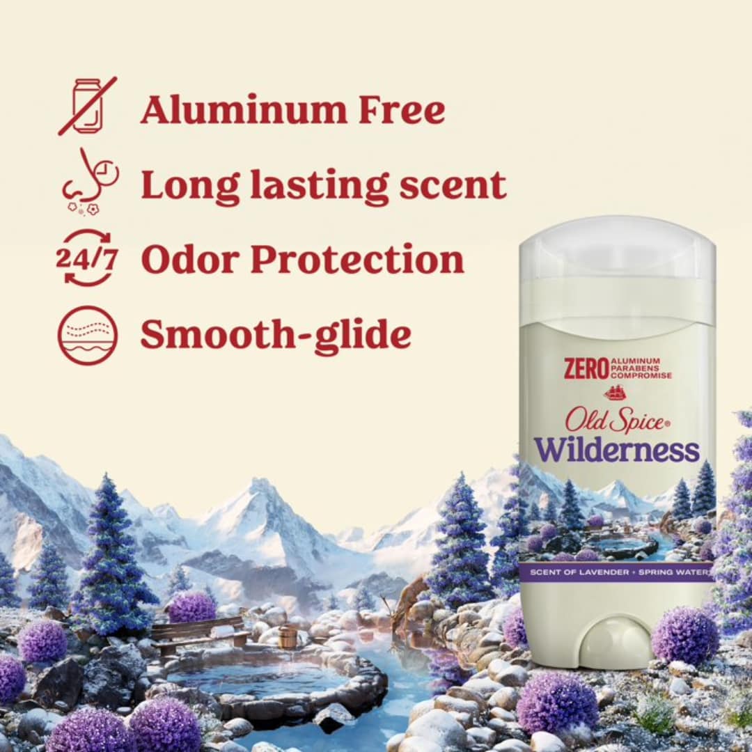 Old Spice Deodorant for Men in Wilderness Scent, 24/7 Lasting Freshness, Aluminum Free 85g
