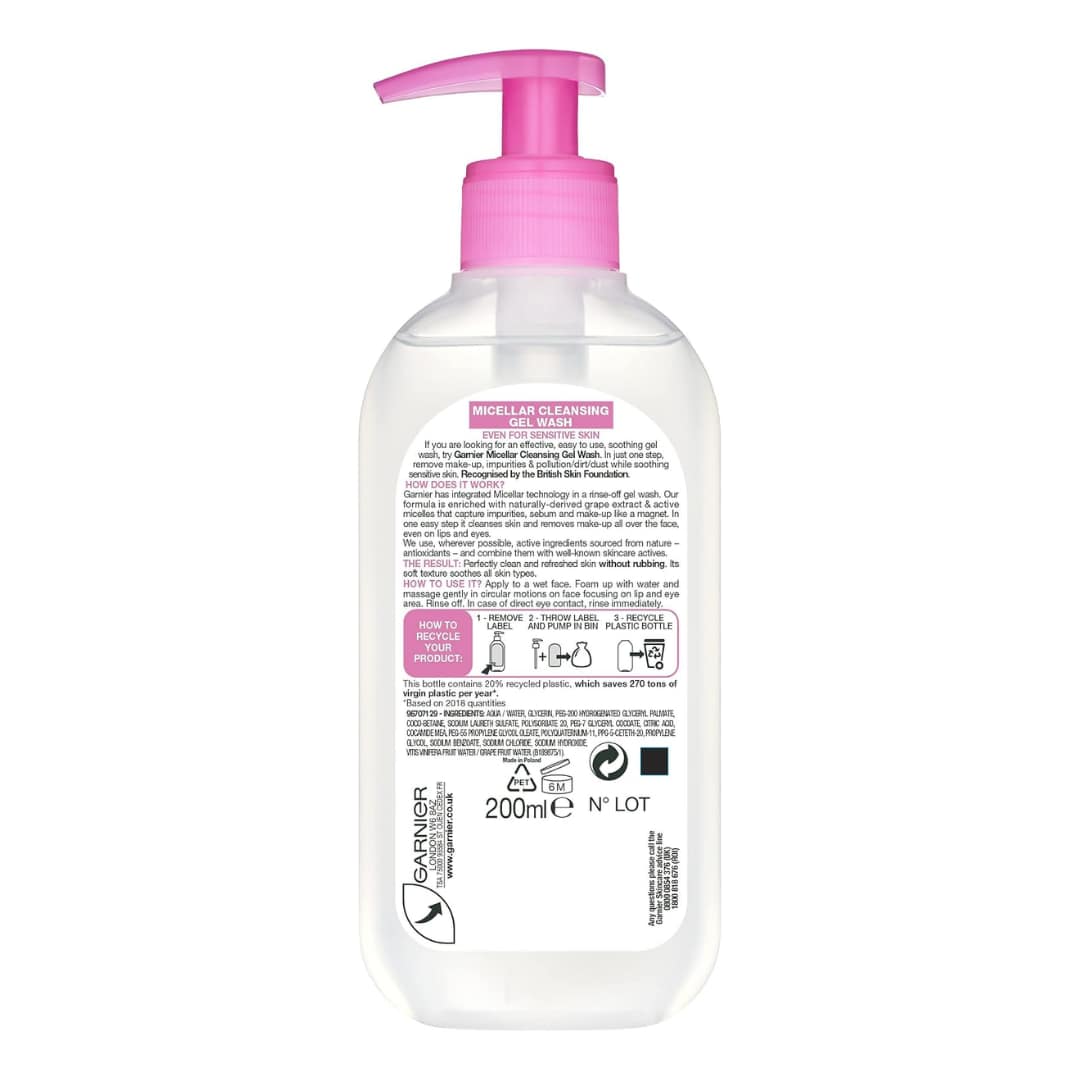 Garnier Micellar Cleansing Gel Wash 200ml