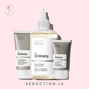 The Ordinary Squalane Cleanser, The Ordinary Natural Moisturizing Factors + HA tubes and The Ordinary Glycolic Acid 7% Toning Solution bottle