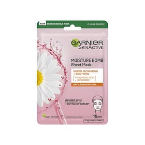 The Garnier Sheet Mask Chamomile + Hyaluronic Acid Moisture Bomb
