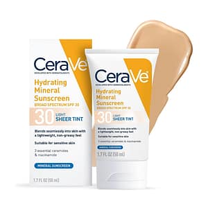 Cerave Hydrating Mineral Sunscreen SPF 30 Face Sheer Tint 50ml