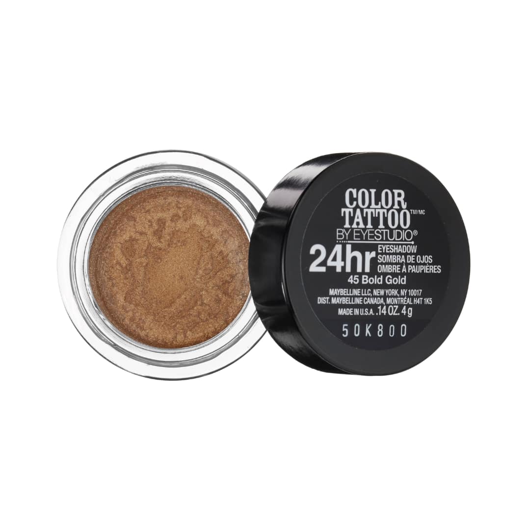 Maybelline Color Tattoo Up To 24HR Longwear Cream Eyeshadow 4g – 45  Bold Gold